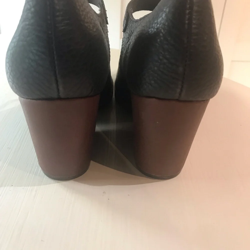 Korks women brown leather wedge heel NWB size 8 - Picture 6 of 8